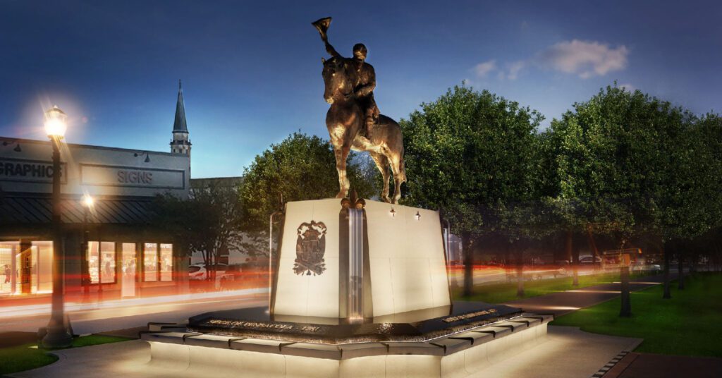 Image of memorial to Galvez in Pennsacola