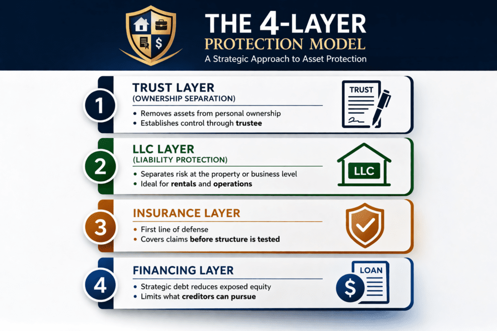infographic four layer asset protection model