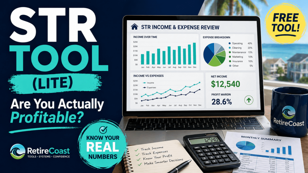 Use this simplified STR Income & Expense Review Tool preview to estimate income, expenses, net profit, and profit margin before exploring the full Business Membership version.
