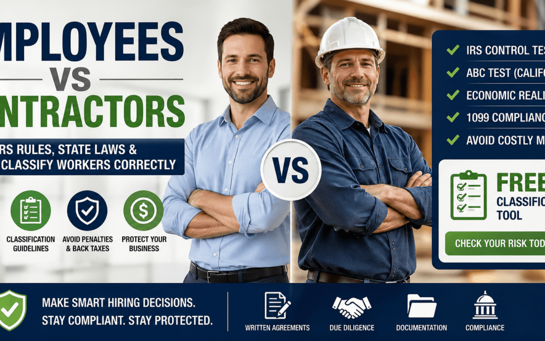 Employees vs Contractors: IRS Rules, State Laws, and How to Classify Workers Correctly
