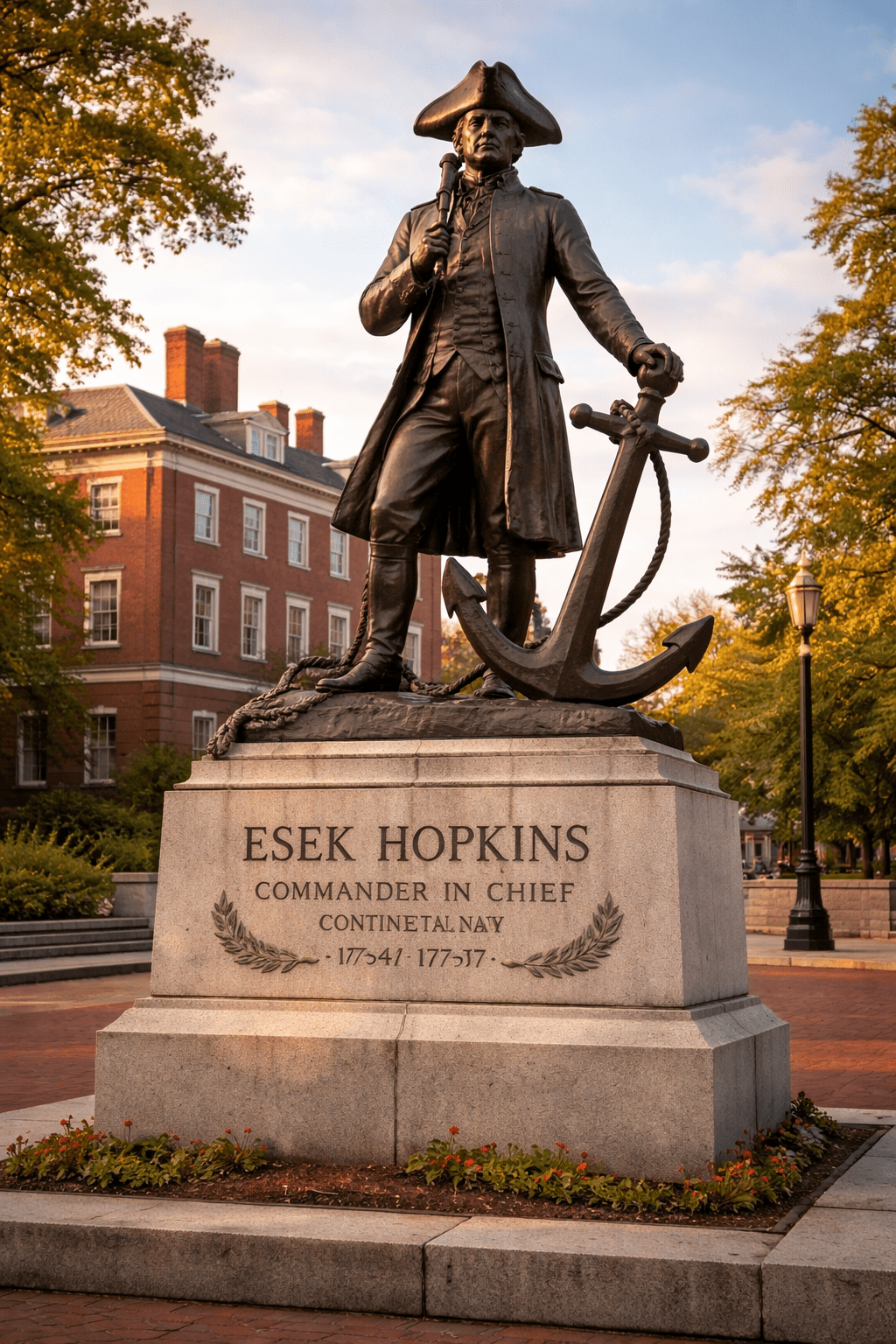 Statue of Esek Hopkins in Providence, Rhode Island