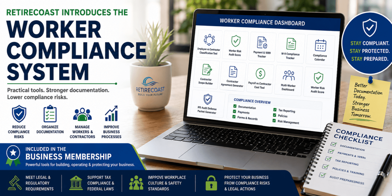 RetireCoast Expands the Business Membership with a Complete Worker Compliance System