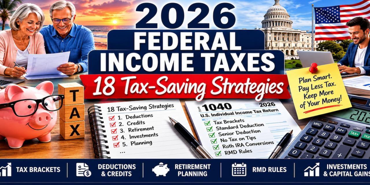 2026 Federal Income Taxes: 18 Tax-Saving Strategies, Tax Brackets, Deductions & Credits