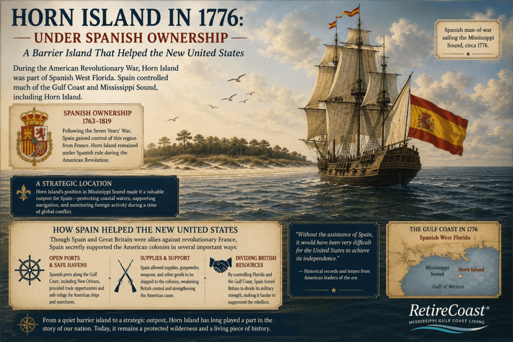 Infographic horn island in 1776
