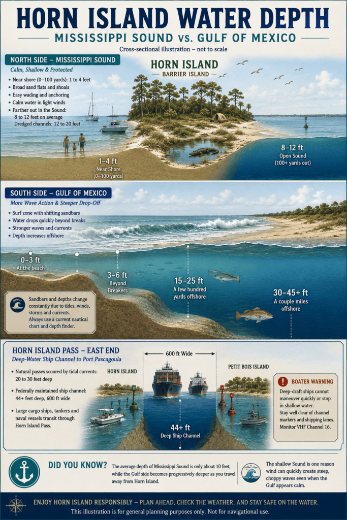 Horn Island water depth image